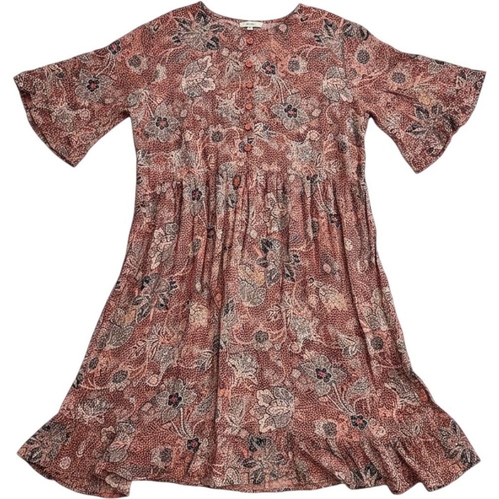 Ellos Dress Pink Animal Floral Chiffon Print Midi 22/24 Event Wedding Guest